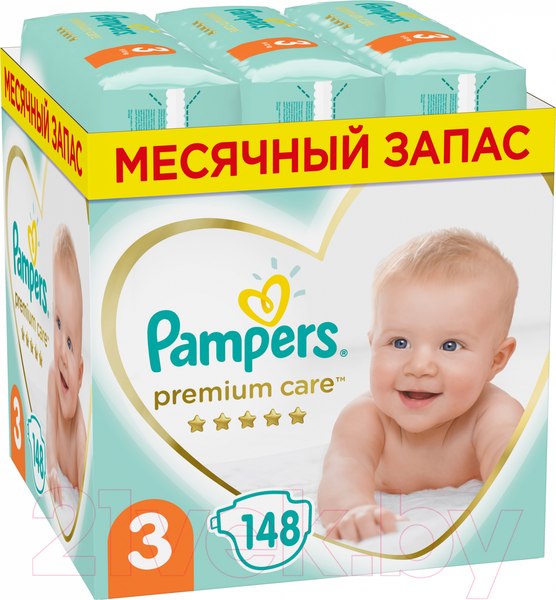 Изображение товара Подгузники детские Pampers Premium Care 3 Midi (148шт)