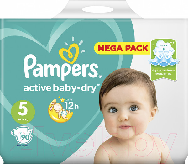 Изображение товара Подгузники детские Pampers Active Baby-Dry 5 Junior (90шт)