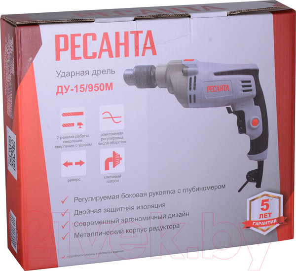 Изображение товара Дрель Ресанта ДУ-15/950М (75/8/4)