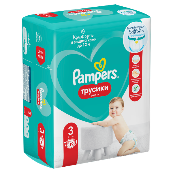 Изображение товара Подгузники-трусики детские Pampers Pants 3 Midi (19шт)