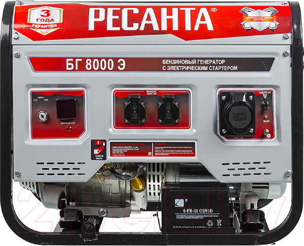 Изображение товара Бензиновый генератор Ресанта БГ 8000 Э (64/1/48)
