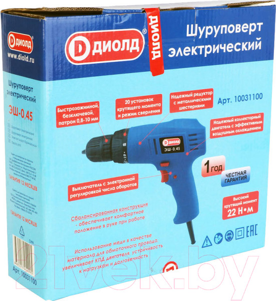 Изображение товара Дрель-шуруповерт Диолд ЭШ-0.45 (10031100)