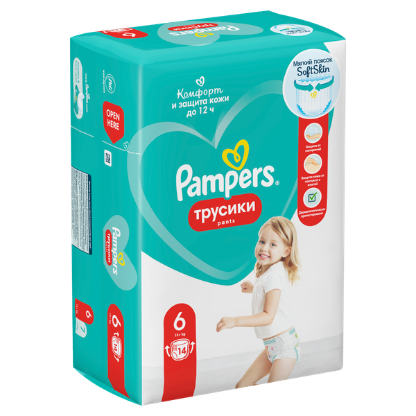 Изображение товара Подгузники-трусики детские Pampers Pants 6 (14шт)