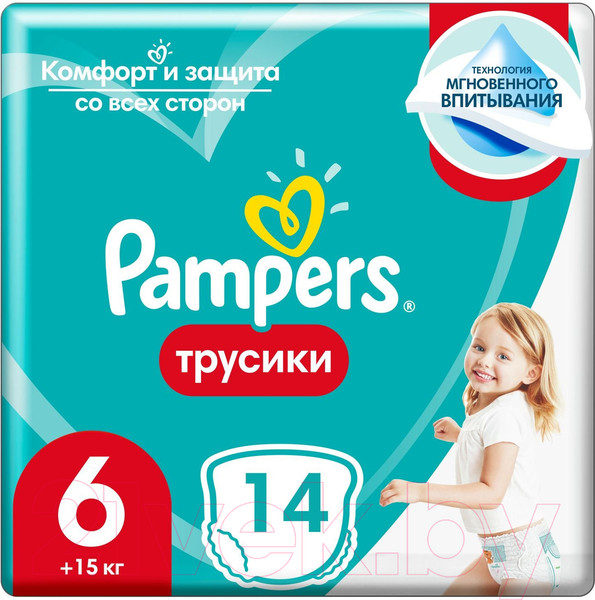 Изображение товара Подгузники-трусики детские Pampers Pants 6 (14шт)