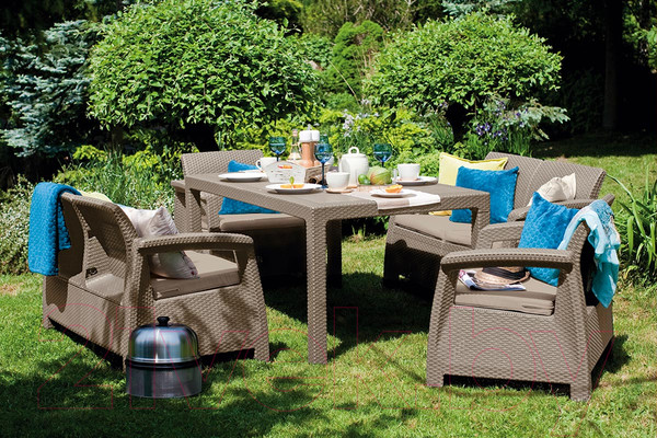 Изображение товара Комплект садовой мебели Keter Corfu Fiesta / 227586 (капучино)