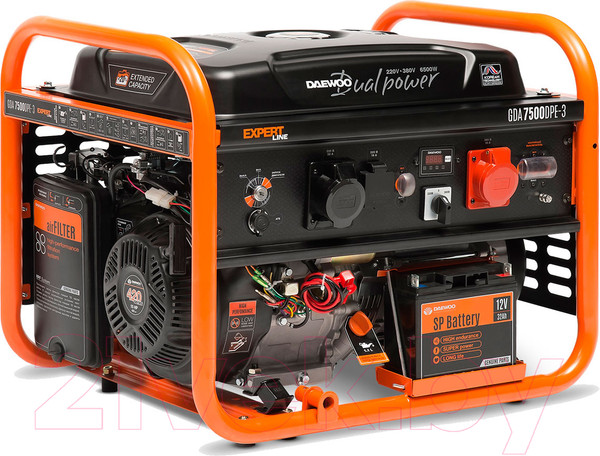 Изображение товара Бензиновый генератор Daewoo Power GDA 7500DPE-3
