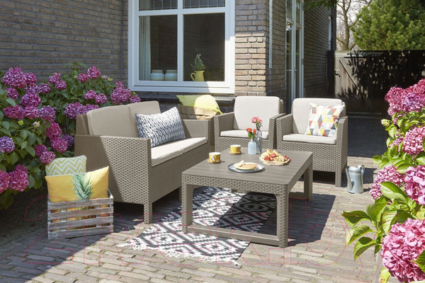 Изображение товара Стол садовый Keter Lyon Table Wicker / 232296 (капучино)