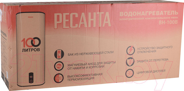 Изображение товара Накопительный водонагреватель Ресанта ВН-100В (74/5/4)