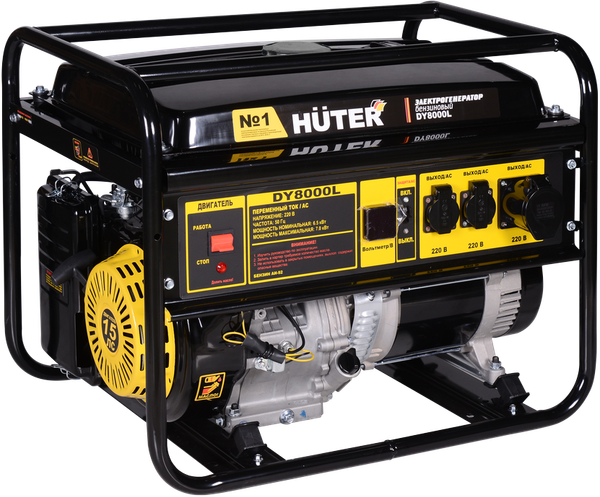 Изображение товара Бензиновый генератор Huter DY8000L (64/1/33)