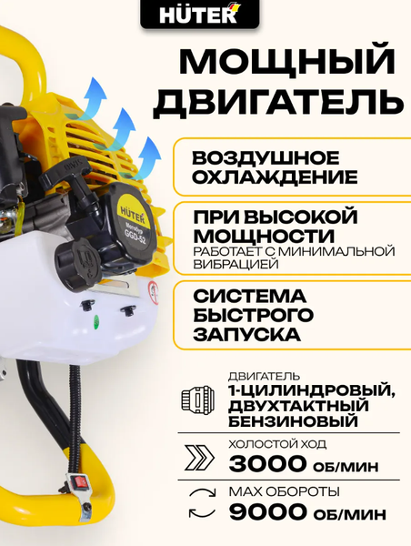 Изображение товара Мотобур земляной Huter GGD-52 (70/13/1)