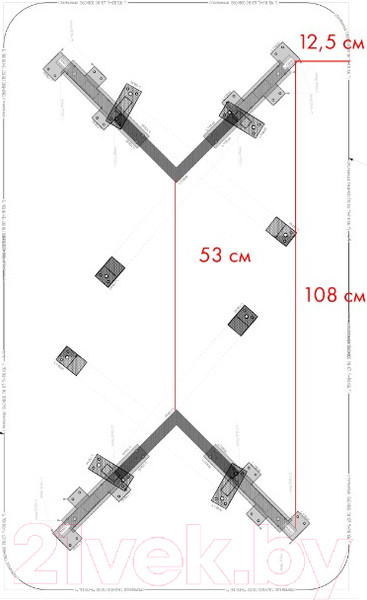 Изображение товара Обеденный стол Domus Симпл-6 / 14.101.106.02 (белый/черный)