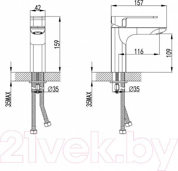 Изображение товара Смеситель IDDIS Slide SLIBL00i01