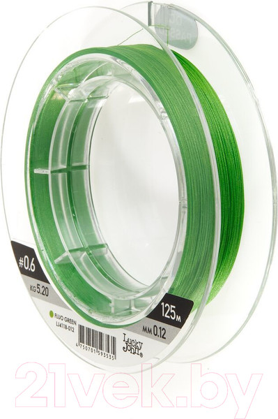 Изображение товара Леска плетеная Lucky John Vanrex x8 Braid Fluo Green 125/012 / LJ4118-012