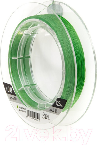 Изображение товара Леска плетеная Lucky John Vanrex x8 Braid Fluo Green 125/014 / LJ4118-014