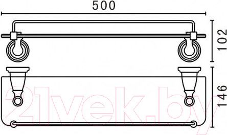 Изображение товара Полка для ванной Art&Max Bianchi AM-E-2611-Br