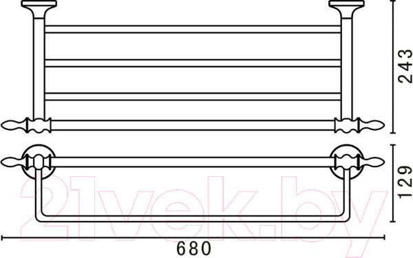 Изображение товара Полка для ванной Art&Max Bohemia AM-4222-Cr