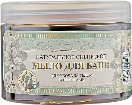 Изображение товара Мыло густое Рецепты бабушки Агафьи Травы и сборы Агафьи черное мыло для бани (500мл)
