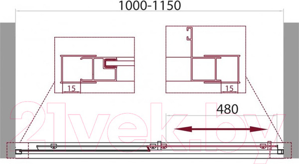Изображение товара Душевая дверь BelBagno Unique-BF-1-100/115-C-Cr