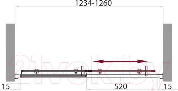 Изображение товара Душевая дверь BelBagno UNO-BF-1-125-C-Cr