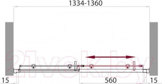 Изображение товара Душевая дверь BelBagno UNO-BF-1-135-C-Cr