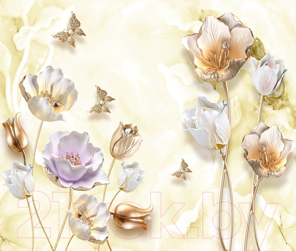 Изображение товара Фотообои листовые Citydecor Цветочный декор 10 (300x254)