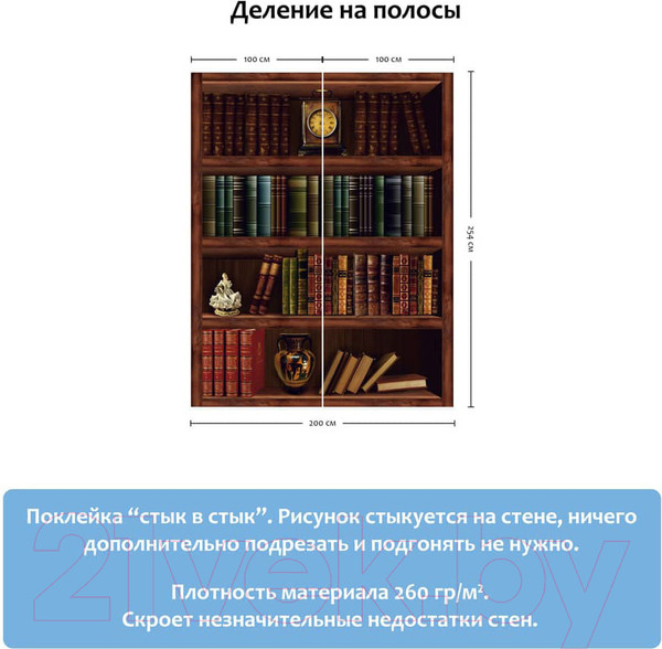 Изображение товара Фотообои листовые Citydecor Библиотека (200x254)
