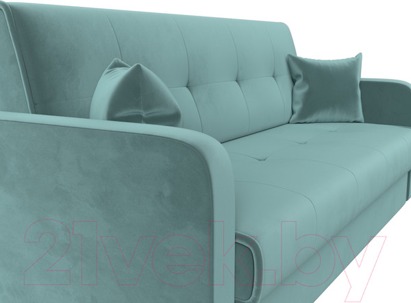 Изображение товара Диван Лига Диванов Надежда 72 / 103071 (велюр, бирюзовый)