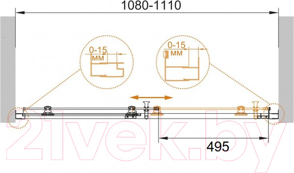 Изображение товара Душевая дверь Cezares ECO-O-BF-1-120-C-NERO