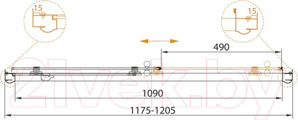 Изображение товара Душевая дверь Cezares GIUBILEO-BF-1-120-CP-G