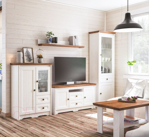 Изображение товара Шкаф Мебель-Неман Тиволи МН-035-01 (белый структурный/дуб стирлинг)