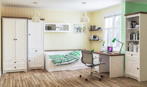 Изображение товара Шкаф Мебель-Неман Тиволи МН-035-06 (белый структурный/дуб стирлинг)