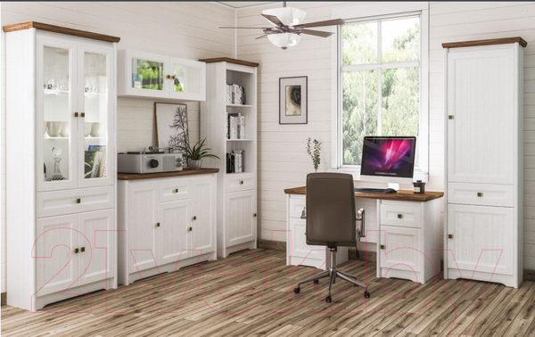 Изображение товара Тумба Мебель-Неман Тиволи МН-035-03 (белый структурный/дуб стирлинг)