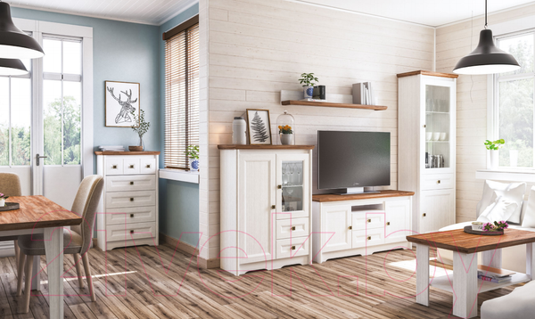 Изображение товара Тумба Мебель-Неман Тиволи МН-035-05 (белый структурный/дуб стирлинг)