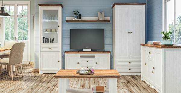 Изображение товара Полка Мебель-Неман Тиволи МН-035-15 (белый структурный/дуб стирлинг)