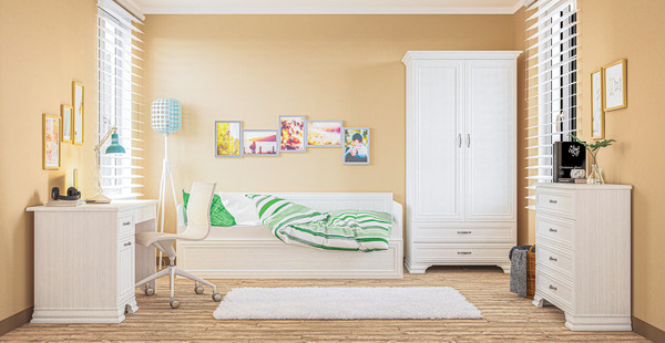 Изображение товара Письменный стол Мебель-Неман Юнона МН-132-26 (белый текстурный)