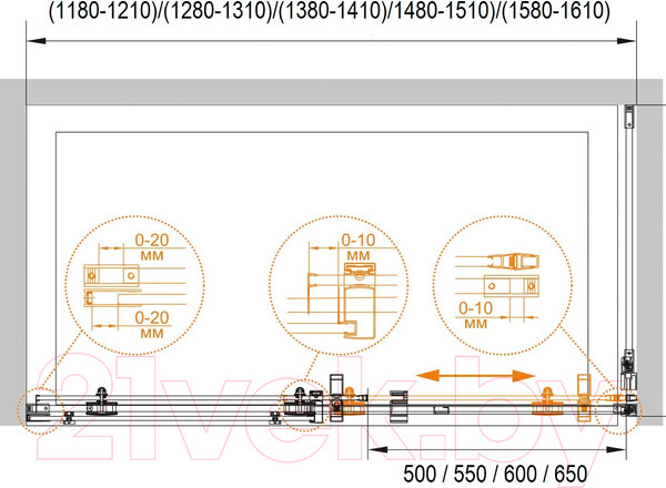 Изображение товара Душевая дверь Cezares STYLUS-O-M-BF-1-120-C-Cr