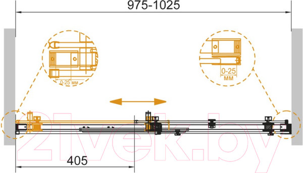 Изображение товара Душевая дверь Cezares STYLUS-SOFT-BF-1-100-C-Cr