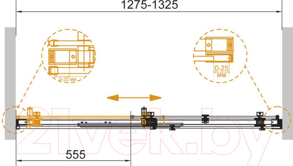 Изображение товара Душевая дверь Cezares STYLUS-SOFT-BF-1-130-C-Cr