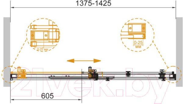 Изображение товара Душевая дверь Cezares STYLUS-SOFT-BF-1-140-C-Cr