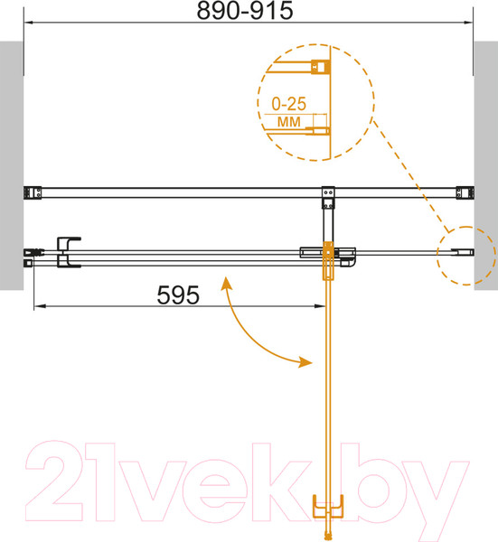 Изображение товара Душевая дверь Cezares VALVOLA-B-1-90-C-Cr