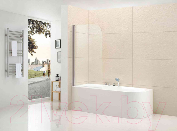 Изображение товара Стеклянная шторка для ванны Cezares ECO-O-V-1-80/140-C-Cr