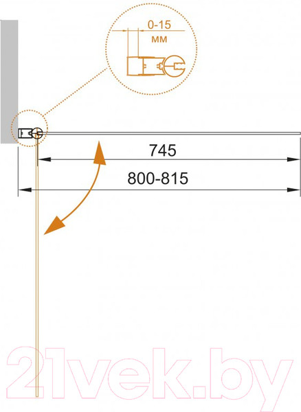 Изображение товара Стеклянная шторка для ванны Cezares ECO-O-V-1-80/140-C-Cr