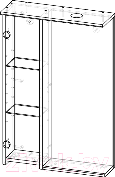 Изображение товара Шкаф с зеркалом для ванной Garda Marko-3/L (80)
