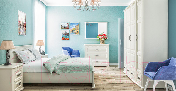 Изображение товара Двуспальная кровать Мебель-Неман Марсель МН-126-01(1) (кремовый)