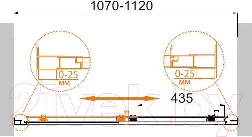Изображение товара Душевая дверь Cezares Molveno-BF-1-110-C-Cr-IV