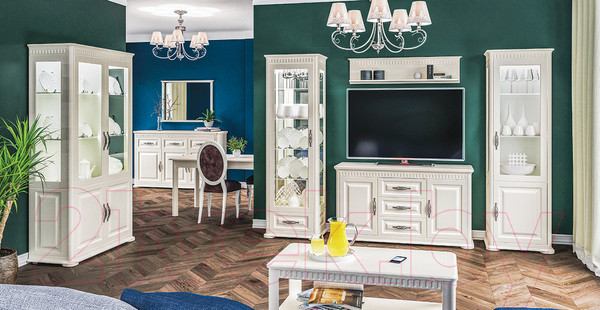 Изображение товара Шкаф с витриной Мебель-Неман Марсель МН-126-11(1) (кремовый)