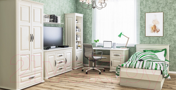 Изображение товара Шкаф с витриной Мебель-Неман Марсель МН-126-11(1) (кремовый)