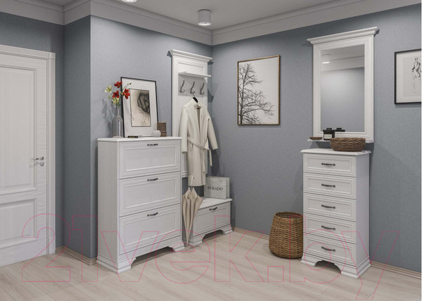 Изображение товара Вешалка для одежды Мебель-Неман Юнона МН-132-32 (белый текстурный)