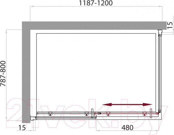 Изображение товара Душевой уголок BelBagno UNO-AH-1-100/80-C-Cr