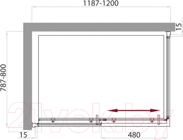 Изображение товара Душевой уголок BelBagno UNO-AH-1-120/80-C-Cr